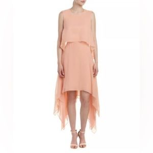 BCBG MaxAzria BCBGMAXAZRIA silk cocktail dress peach pink tiered